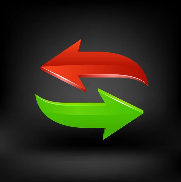 Green and red arrow. Vector — Stock Vector