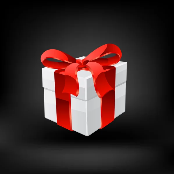 Caja de regalo con cintas. Vector — Vector de stock