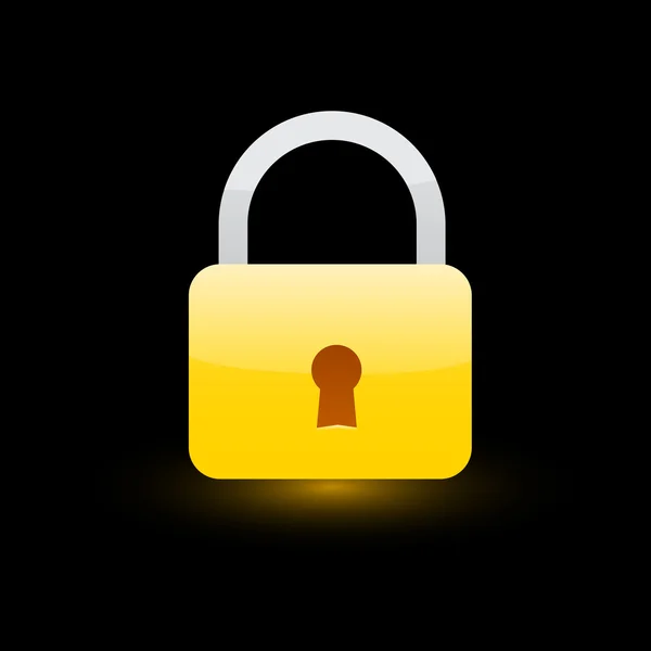 Yellow lock icon. Vector — Stock Vector