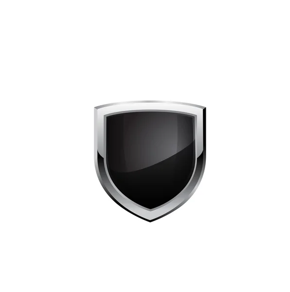 Black steel shield — Stock Vector