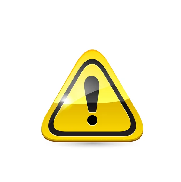 Attention glossy road sign. — Stock Vector