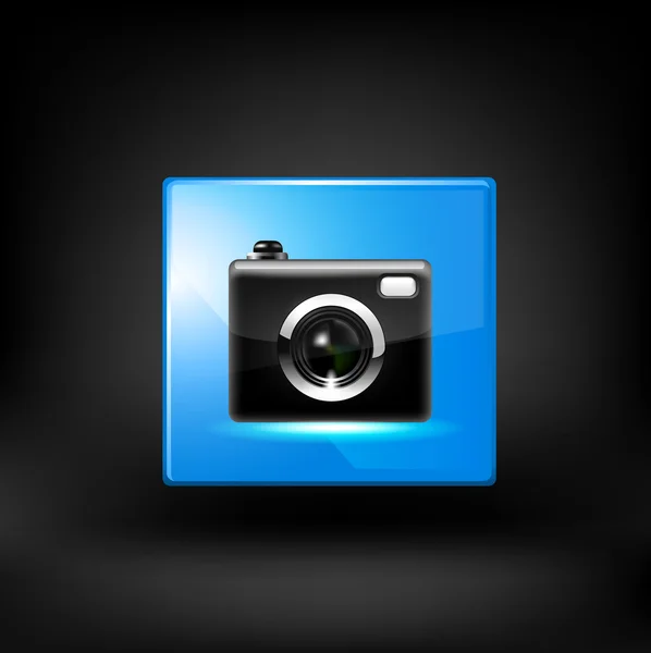 Zwarte camera vector — Stockvector