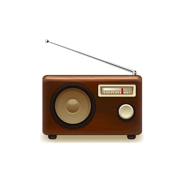 Old retro wooden radio. Vector — Stock Vector