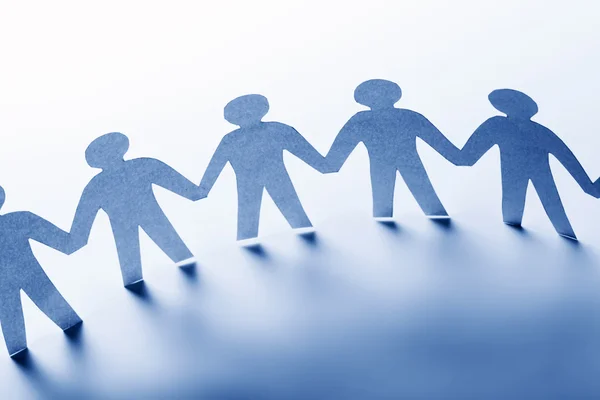 Paper people standing together Stock Image