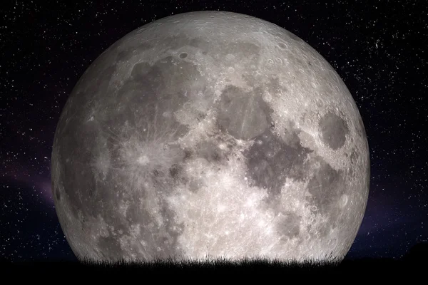 Pełnia księżyca w nocy — Zdjęcie stockowe
