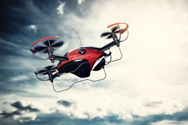 Dron volando al atardecer —  Fotos de Stock