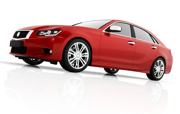 Modern red metallic sedan car — Stock Photo, Image