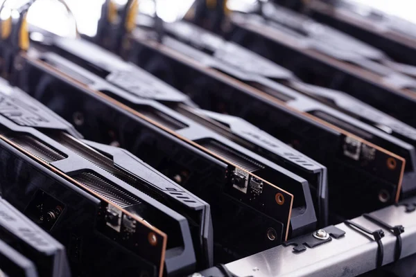 비트코인 Bitcoin Cryptocurrency Miner 컴퓨터 Gpu — 스톡 사진