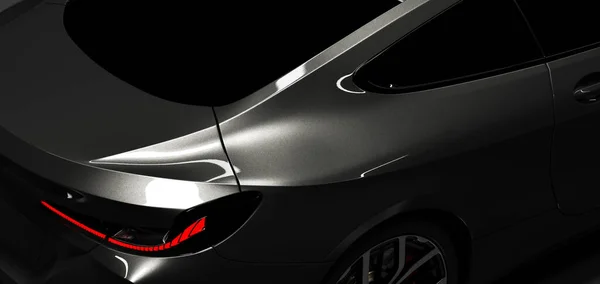 Detailaufnahme Eines Modernen Schwarzen Premium Autos Studiolicht Brandless Zeitgenössischen Stil — Stockfoto