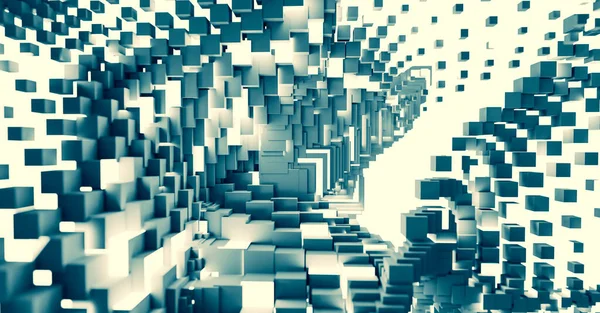 Abstract Geometrische Kubussen Achtergrond Moderne Technologie Illustratie — Stockfoto