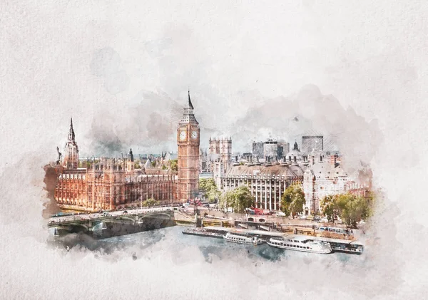 Εικόνα Του Big Ben Westminster Palace Στο Λονδίνο Ηνωμένο Βασίλειο — Φωτογραφία Αρχείου