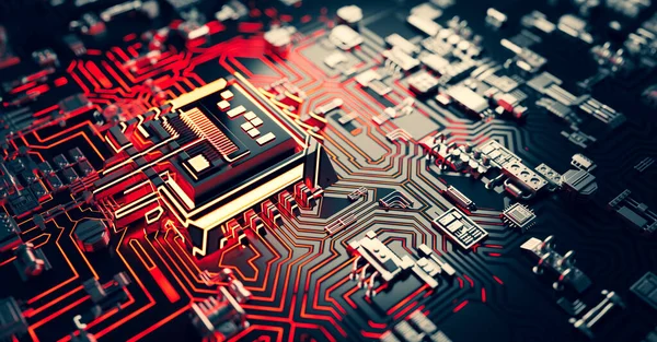 Modern Circuit Board Technology Hardware Background — Stock Photo, Image