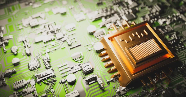 Moderne Leiterplatte Hintergrund Der Technologie Hardware — Stockfoto