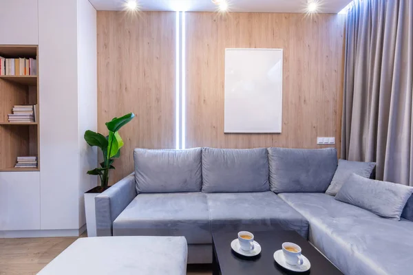 Séjour Dans Petit Appartement Moderne Design Intérieur — Photo