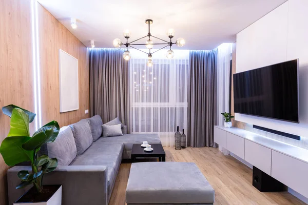 Living Room Small Modern Apartment Interior Design — Stock Photo, Image