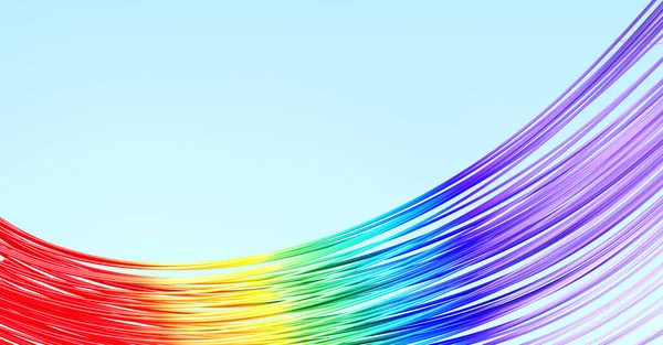 Abstrakte Regenbogenfarbe Gewellte Drähte Hintergrund Illustration — Stockfoto