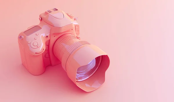 1色の現代的なスタイルでプロのデジタルカメラ 3Dイラスト — ストック写真