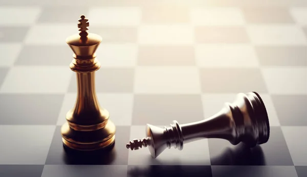 Chess Game Win Lose Checkmate Strategic Desicion Competition Concept — Stock Photo, Image