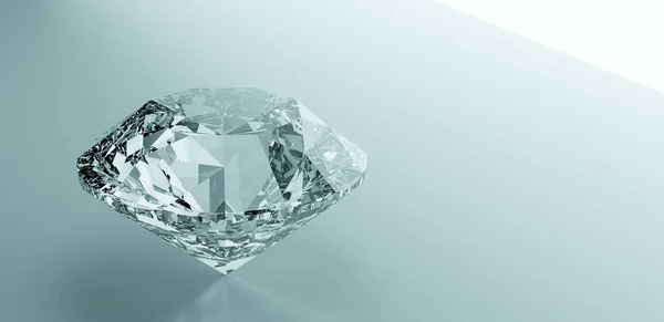 Brilliant cut diamond, precious gem jewelry. 3D illustration