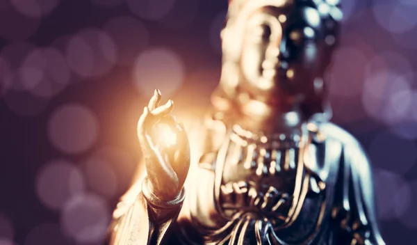 Statua Buddha Meditazione Zen Yoga Pace Spirituale Simbolo Tradizionale — Foto Stock