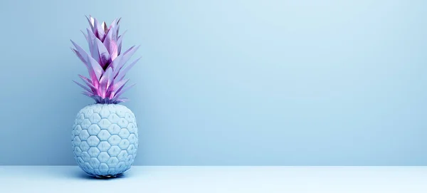 菠萝漆成淡淡的色彩装饰 3D渲染 — 图库照片