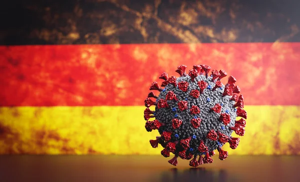 Coronavirus Covid Duitse Vlag Virus Duitsland — Stockfoto