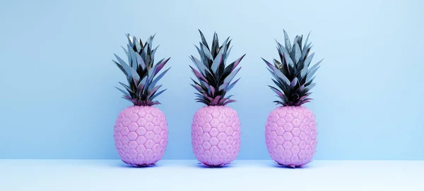 Ananas Peint Dans Des Couleurs Pastel Décoration Rendu — Photo