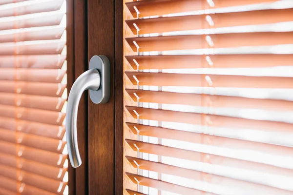 Wooden Blinds Closed Window — Stock Photo, Image