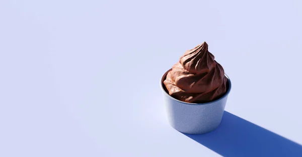 Choklad Glass Gelato Kopp Bakgrund — Stockfoto