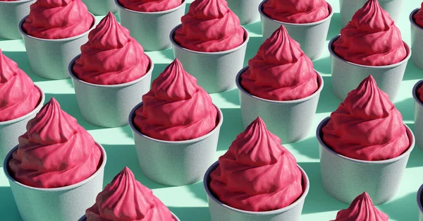 Fruitig Ijs Gelato Een Kopje Achtergrond — Stockfoto