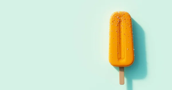 Narancssárga Jégkrém Háttér Gyümölcsös Jégkrém Jégkrém — Stock Fotó