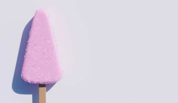 Rózsaszín Jégkrém Háttér Gyümölcsös Jégkrém Jégkrém — Stock Fotó
