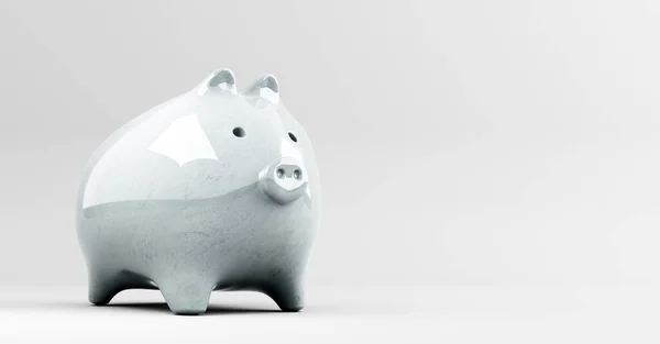 Piggybank Cerâmico Fundo Branco Ilustração — Fotografia de Stock