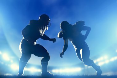 American football players in game clipart