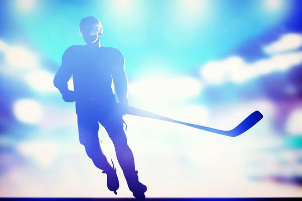 Patinaje jugador de hockey sobre hielo — Foto de Stock