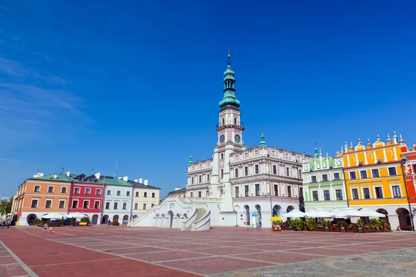 Zamość, Polska. zabytkowe budynki — Zdjęcie stockowe