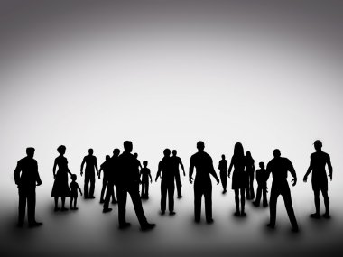 Various people silhouettes. clipart