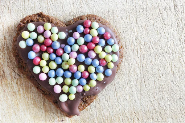 Handmade gingerbread heart — Stock Photo, Image