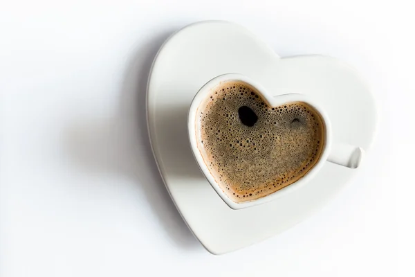 Srdce ve tvaru šálku kávy — Stock fotografie