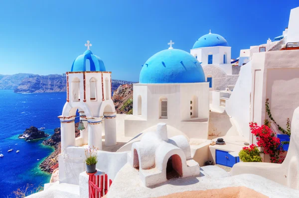 Oia ciudad en la isla de Santorini — Foto de Stock