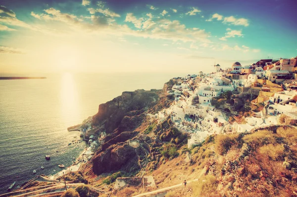 Oia ciudad en la isla de Santorini — Foto de Stock