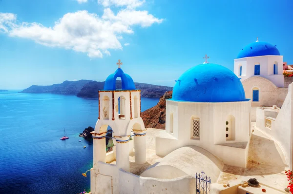 Oia ciudad en la isla de Santorini — Foto de Stock