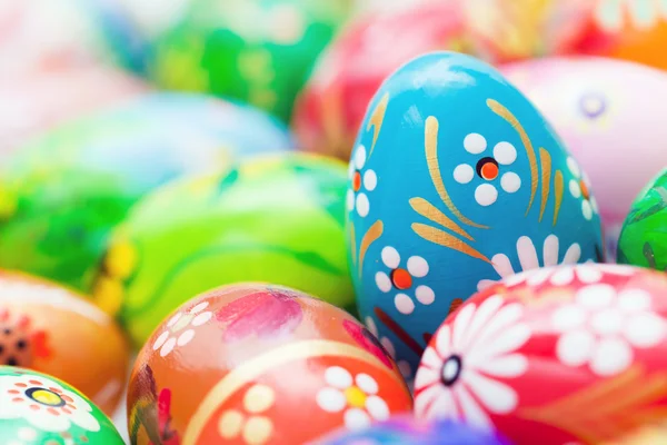 Ručně vyráběné velikonoční vejce kolekce. — Stock fotografie