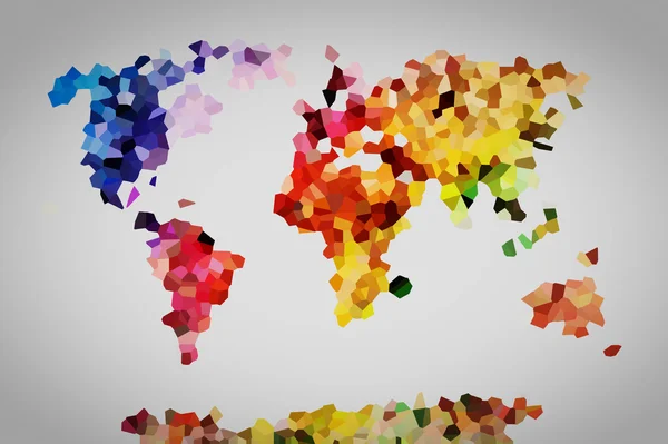 Laag poly kleurrijke wereldkaart. — Stockfoto