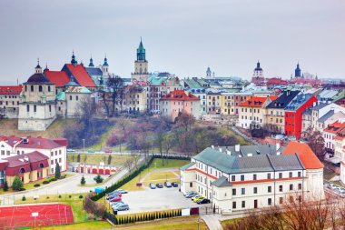 Lublin old town panorama, Poland.  clipart