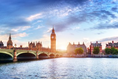 Big Ben, Westminster Bridge clipart