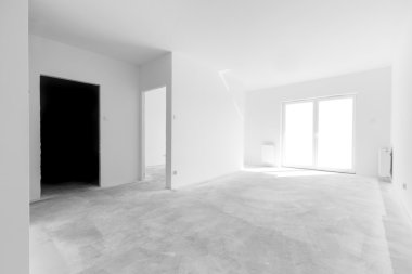 Empty new apartment for interior clipart