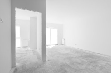 Empty new apartment for interior clipart