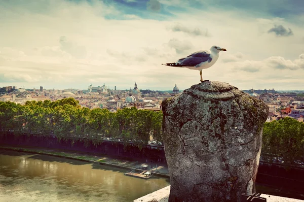 Vintage panorama města Řím, Itálie. — Stock fotografie