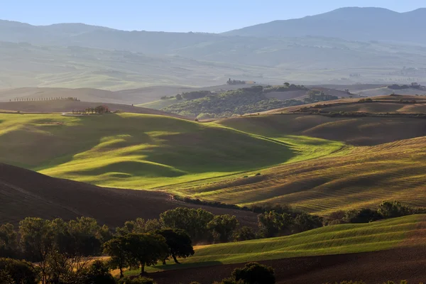 Tuscany landscape at sunrise. — Stock Photo, Image